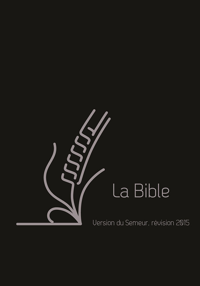 Bible du Semeur 2015, cuir, avec zip - couverture souple cuir vachette authentique noire et tranche argentée